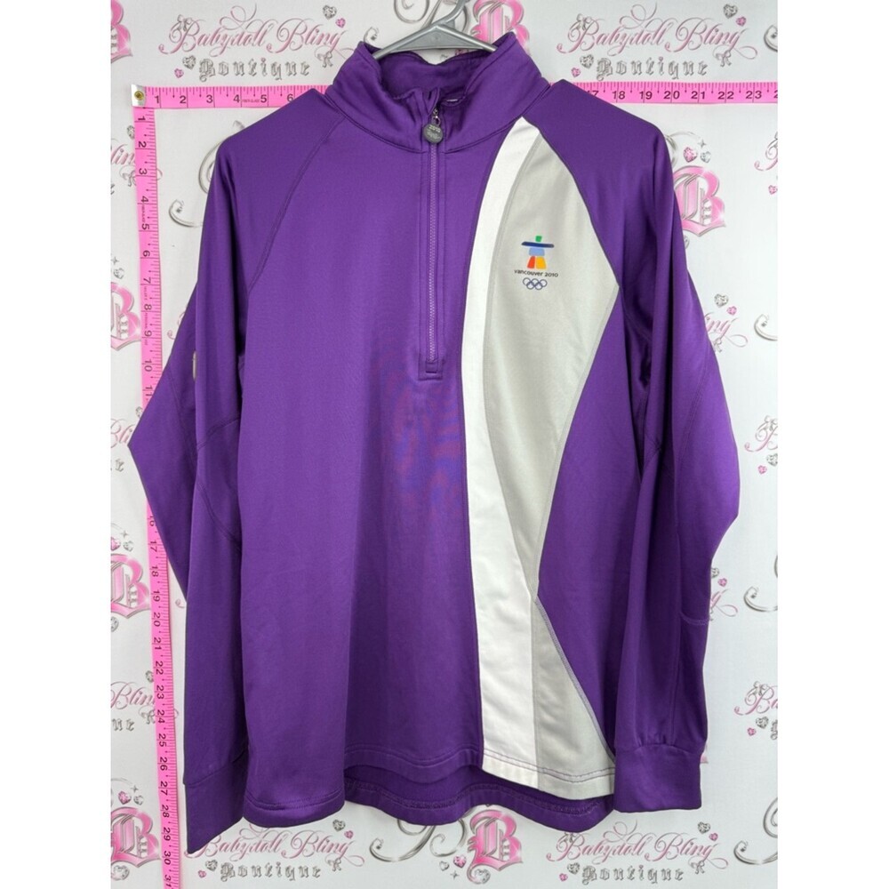 Sunice 2010 Vancouver olympics Purple and White Quarter-Zip Performance Pullover